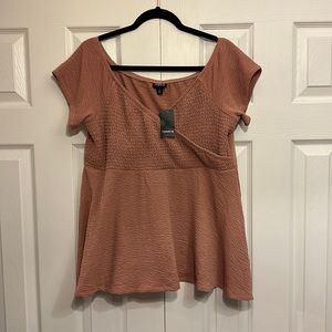 NWT Torrid Babydoll Rose Top